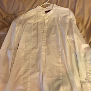 Banded collar shirt